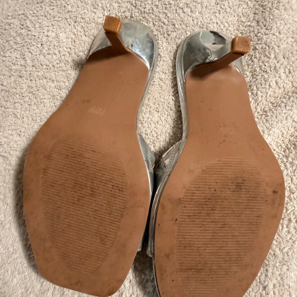 Torrid Metallic Silver Mules with Embellished Bow - Picture 3 of 3